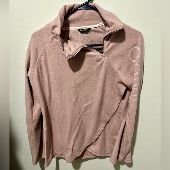 Calvin Klein Performance Asymmetrical Mauve / Pink Quarter Zip Sweatshirt - Picture 1 of 4